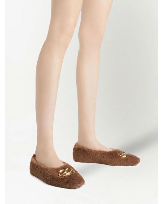 Giuseppe Zanotti Brown Lucreciia Faux Fur Loafers