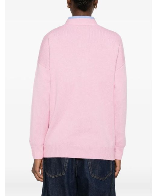 Mc2 Saint Barth Pink Cardigan mit Jacquardmuster