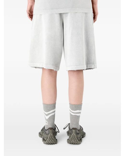 CAMPERLAB White Frayed Track Shorts
