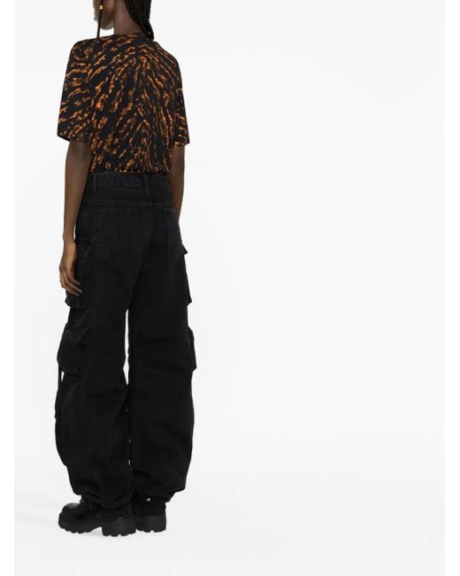 The Attico Black Oversized Cargo Jeans