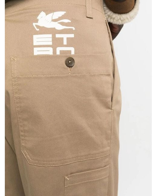 Etro Natural Logo Straight-Leg Trousers for men
