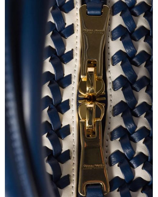 Bolso shopper Bea con efecto tejido Miu Miu de color Blue