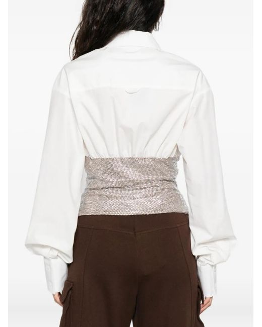 Camicia Con Cristalli di GIUSEPPE DI MORABITO in White