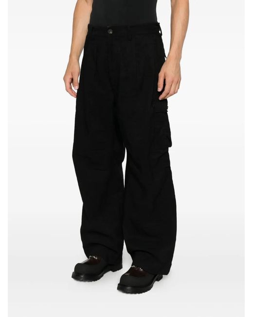 Ziggy Chen Black Cargo Trousers for men