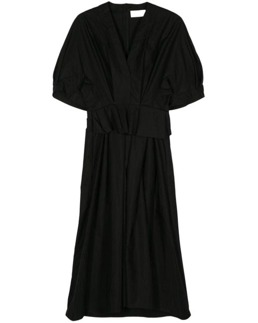 Christian Wijnants Derenay Geplooide Midi-jurk in het Black