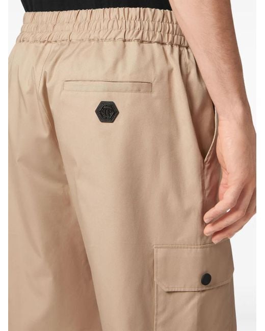 Philipp Plein Natural Toggle-Fastened Cargo Shorts for men