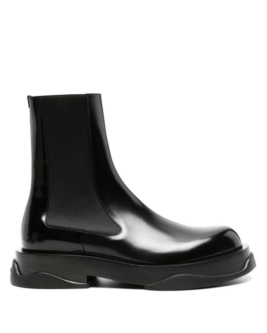 Jil Sander Black Chunky Leather Chelsea Boots for men