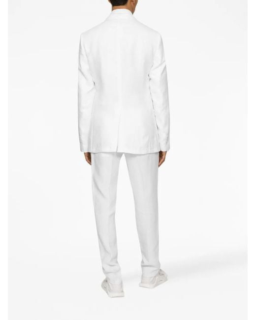 Dolce & Gabbana White Double-Breasted Suit Jacket for men