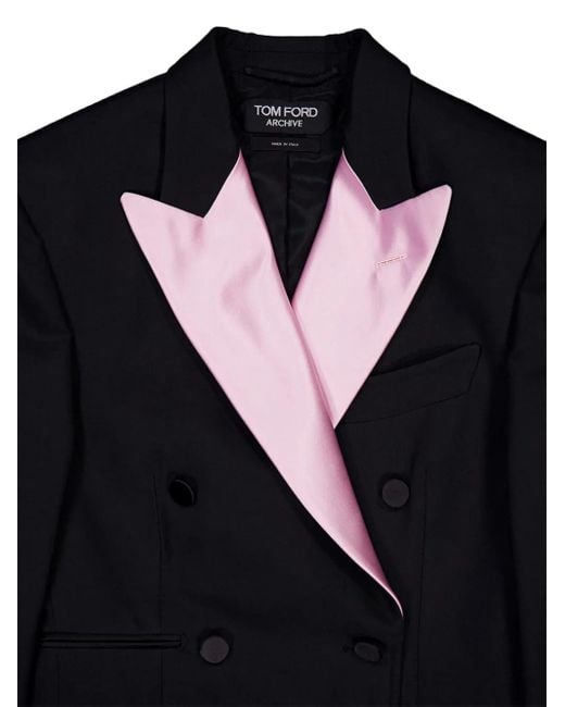 Tom Ford Black Double-Breasted Blazer