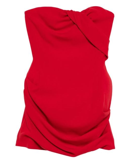 strapless open back dress Ryana Corset Drape Mini Dress Red