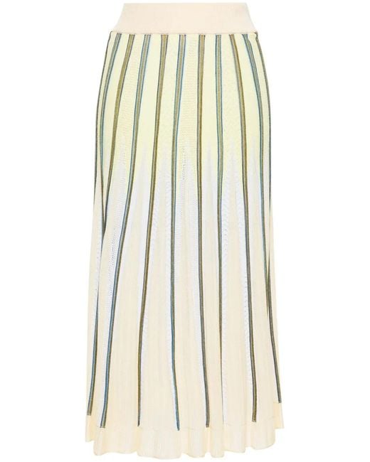 Forte_forte White Inlay Knit Long Pencil Skirt