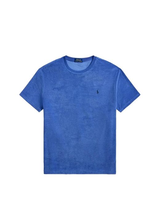 Polo Ralph Lauren Blue Terry-Textured T-Shirt for men