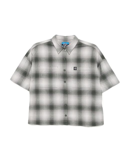 SPORT b. by agnès b. Gray Plaid Cotton Shirt