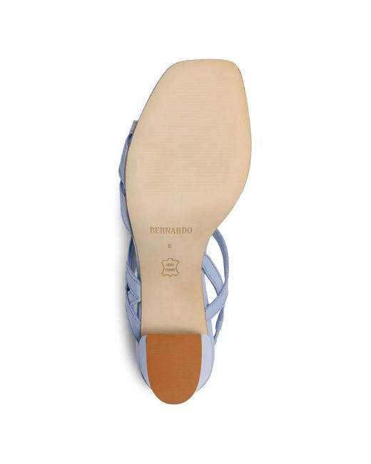 Bernardo Blue Gyoda Square-Toe Strappy Sandals