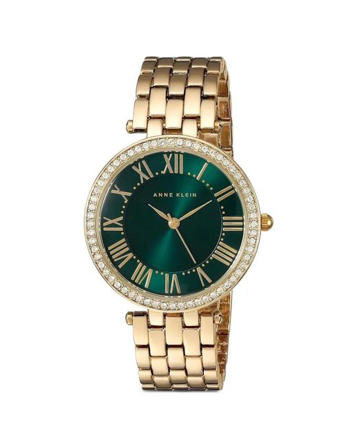 Anne Klein Metallic Crystal-Embellished 34Mm Watch