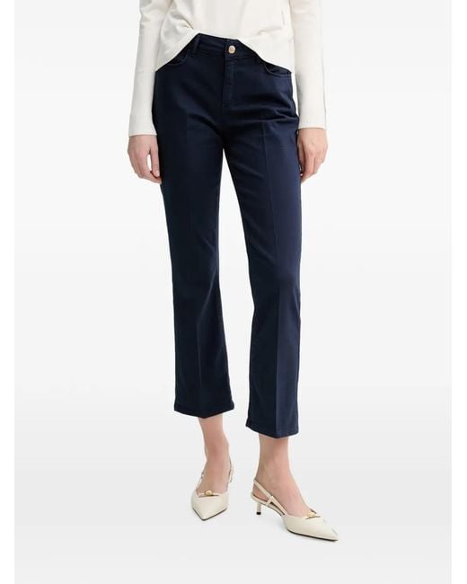 Fracomina Blue Logo-Patch Trousers