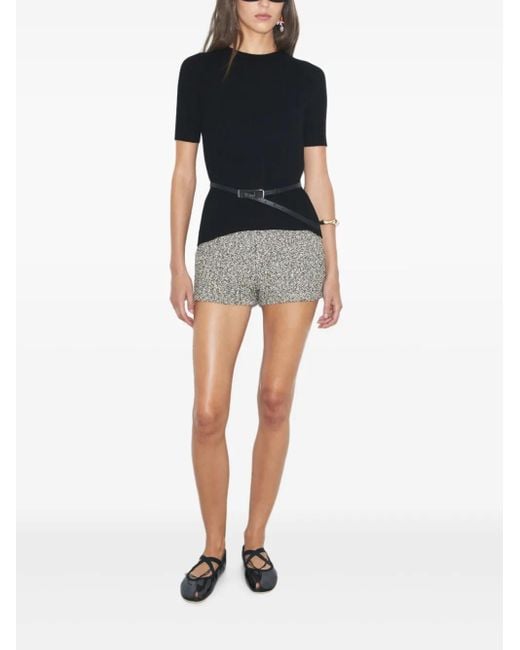 Tory Burch Black Ribbed Tie-Back Pullover