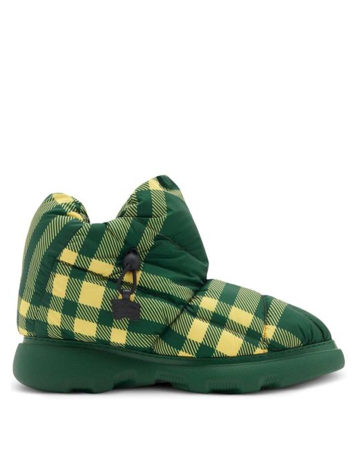 Burberry Green Check Pillow Boots for men