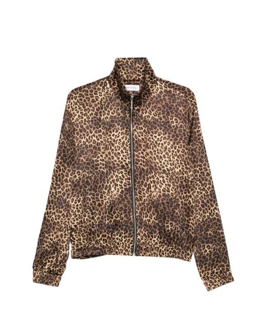 Ernest W. Baker Brown Animal-Print Zip-Fastening Jacket for men