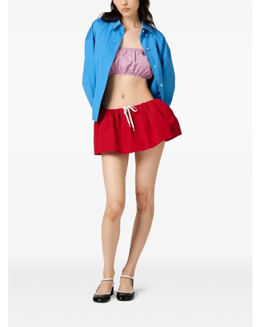 Miu Miu Red Poplin Mini Skirt