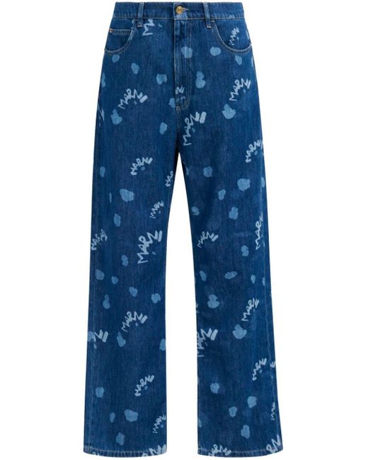 Marni Blue Mega Laser-print Jeans for men