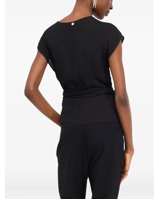 Liu Jo Vネック トップ Black