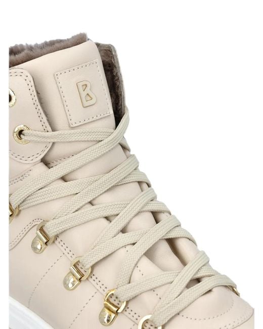 Bogner Natural Lace-Up Leather Boots