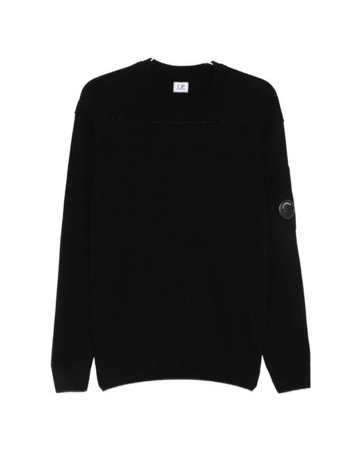C P Company Black Lambswool Sweater for men