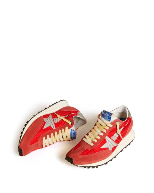 Golden Goose Deluxe Brand Red Sneakers With Star Accents