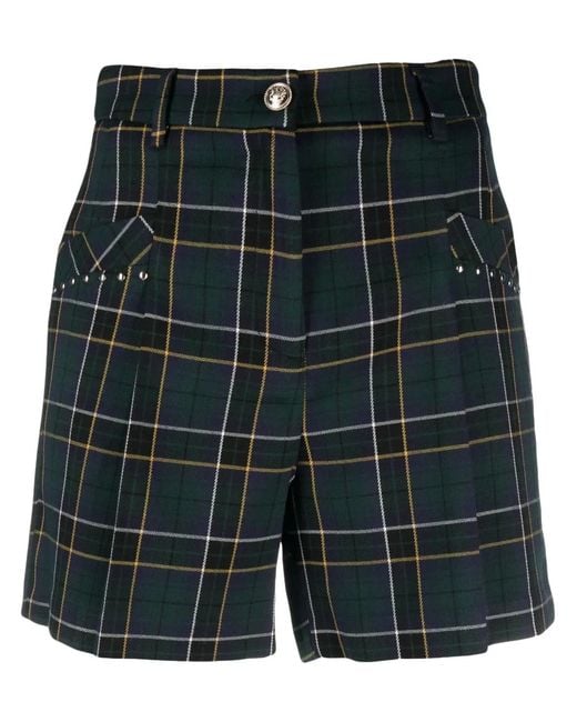 Liu Jo Black Check-pattern Shorts