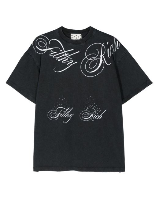 AVAVAV Black Filthy Rich Organic-cotton T-shirt
