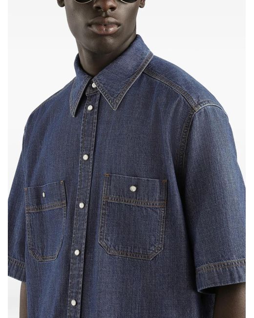 Dolce & Gabbana Blue Denim Shirt for men