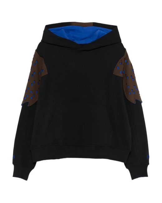 Kiko Kostadinov Black X Fox Lab Perforated Fleece Hoodie for men
