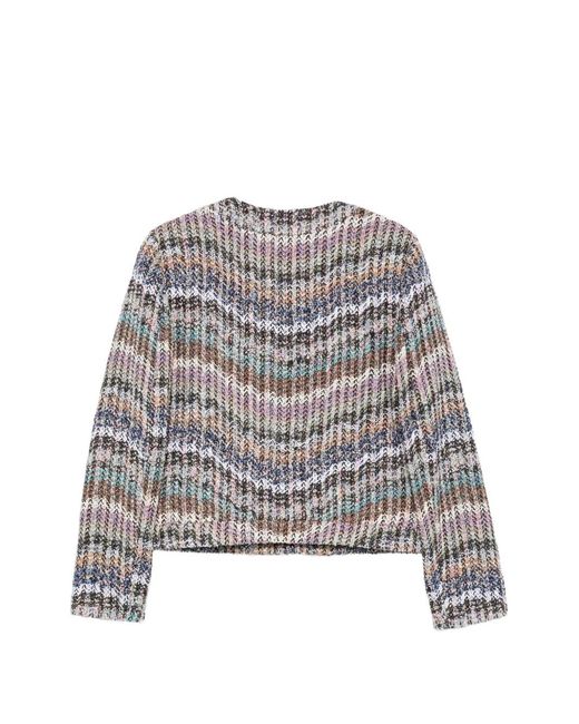 Missoni Gray Zigzag Knit Jacket