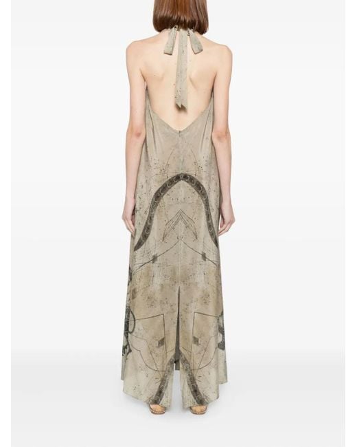 YANGKEHAN Natural Abstract-Print Maxi Dress