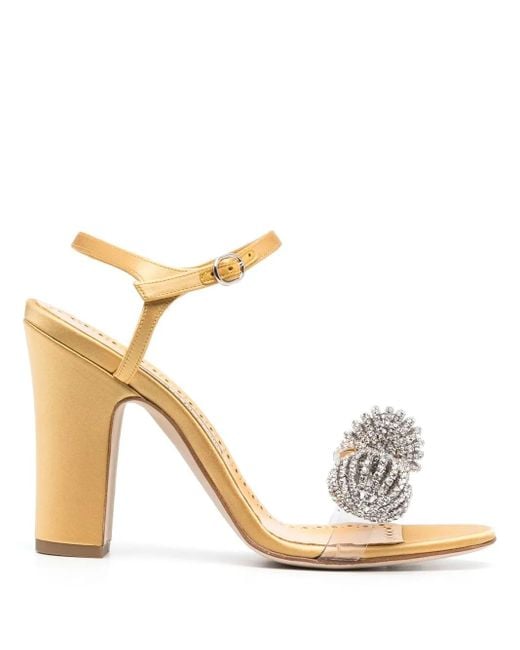 Manolo Blahnik Metallic Ostria 90Mm Star-Embellished Sandals