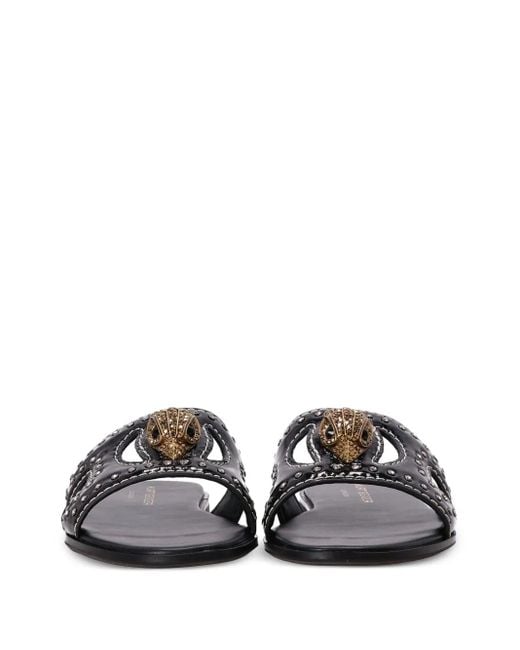 Kurt Geiger Black Eagle-Charm Cut-Out Sandals