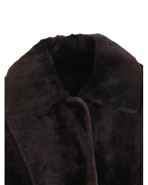 Max Mara Black Reversible leather coat