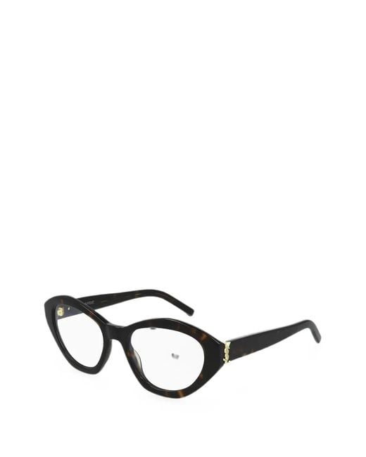 Saint Laurent Black Tortoiseshell-Pattern Glasses