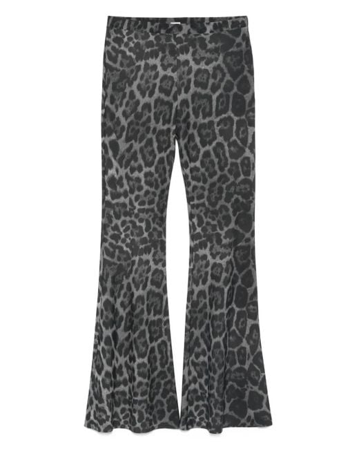Leopard-print flared trousers Stella McCartney de color Black