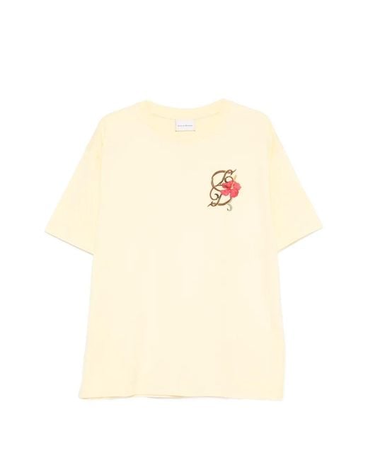 Drole de Monsieur Natural D Hibiscus Brodée T-Shirt for men