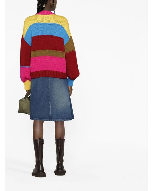DSquared² Pink Long-Sleeve Intarsia-Knit Jumper