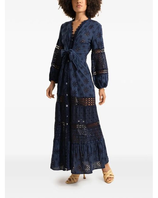 Temptation Positano Blue Noce Floral-Print Maxi Dress
