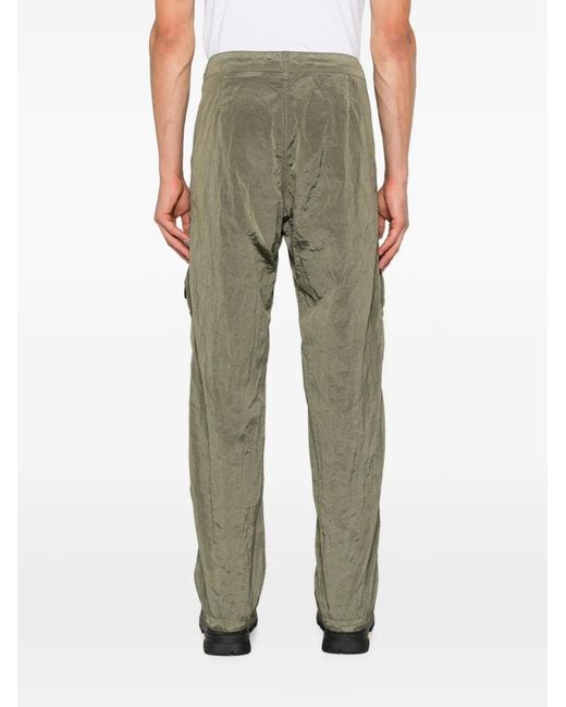Stone Island Green Logo-Patch Cargo Pants for men