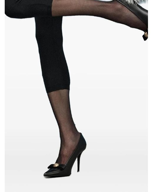 POTAMY Black 100Mm Leather Heeled Pumps