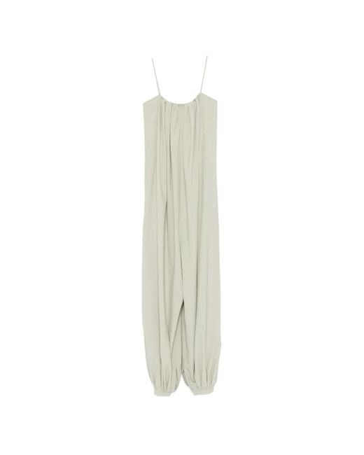Alysi White Spaghetti-Strap Jumpsuit