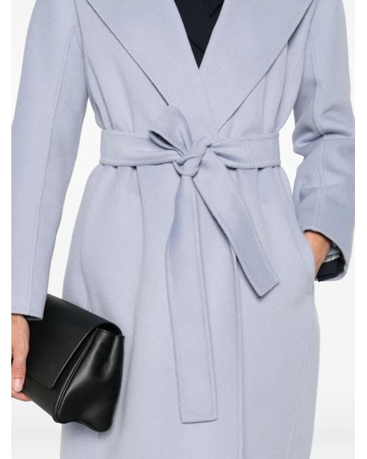 Max Mara Blue Belted Wrap Coat