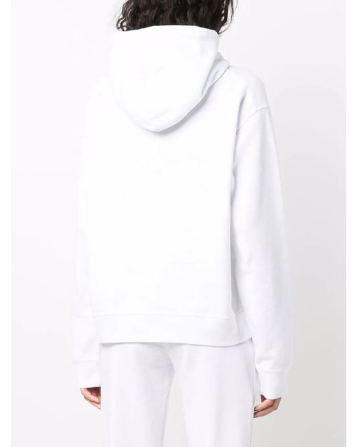 DSquared² White Logo Drawstring Hoodie