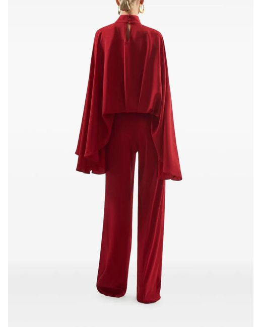 Taller Marmo Red Eolia Cape Jumpsuit