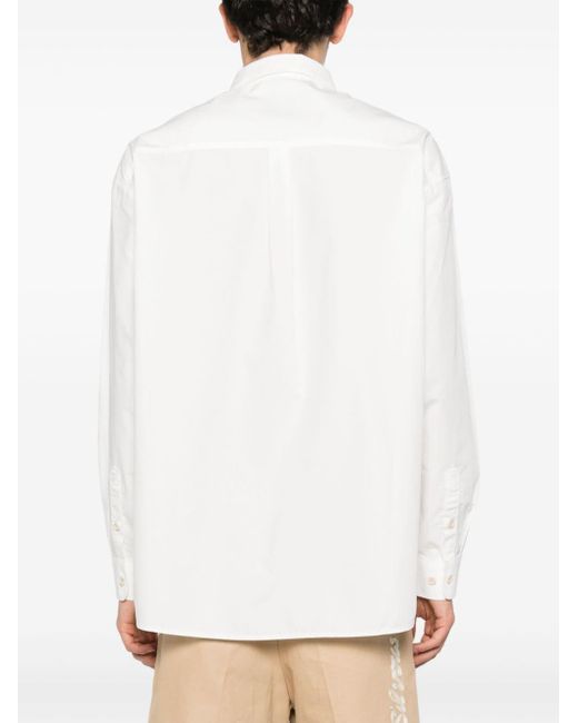 Emporio Armani White Chest-Pockets Cotton Shirt for men